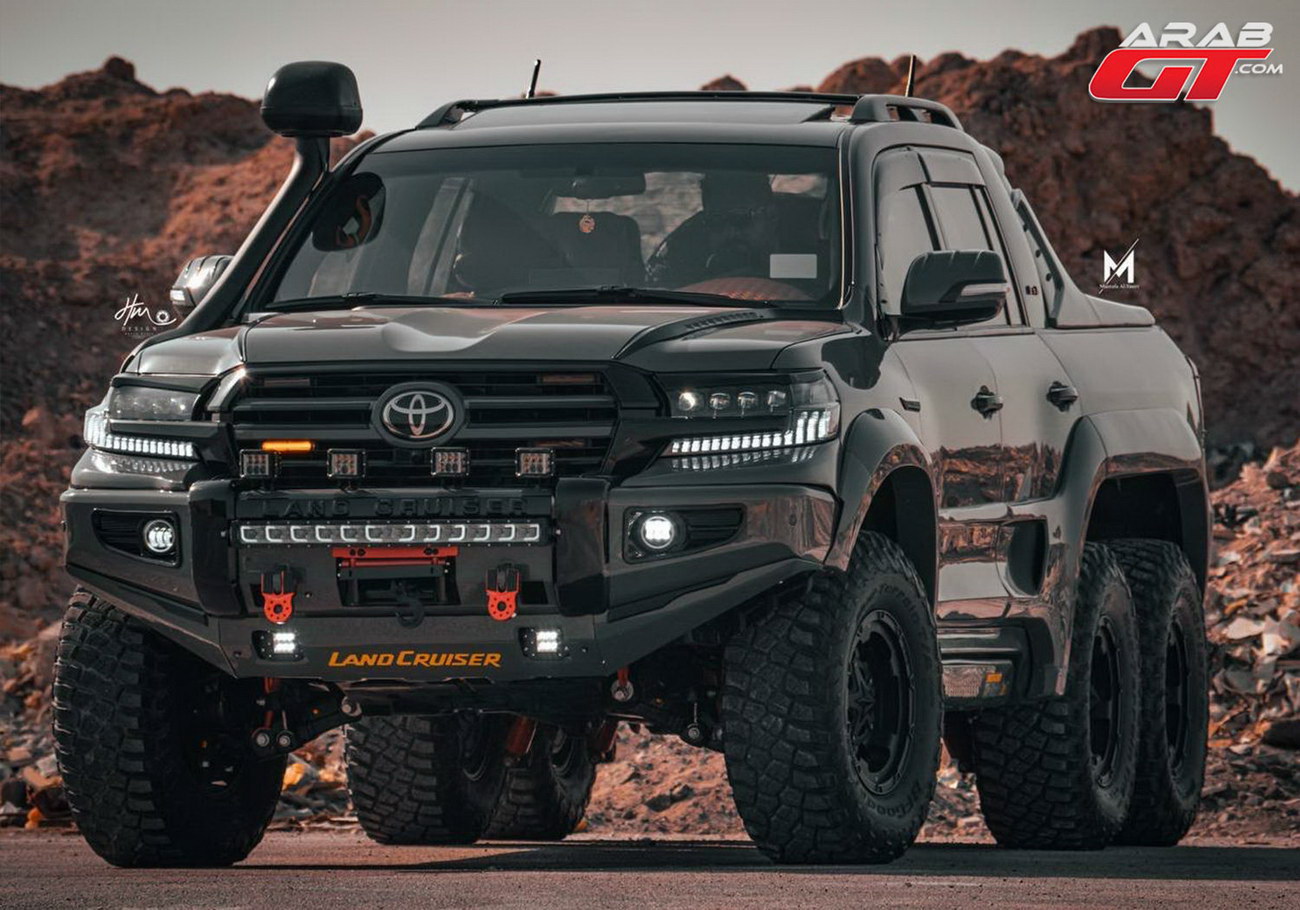 Toyota Land Cruiser 200 превратили в шестиколесный пикап-монстр